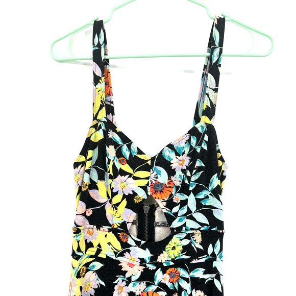 Volcom size Small black floral‎ sleeveless dress with cutouts mini dress - Picture 3 of 8